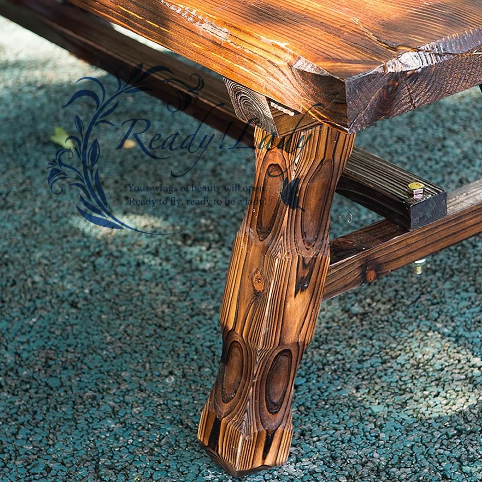 引き取り ガーデンベンチ 屋外 120cm 木製 ベンチ 屋外 背もたれ付き テーブルと椅子のセット 裏庭 庭 屋外ラウンジ パティオ 夏のバーゲン開催中！