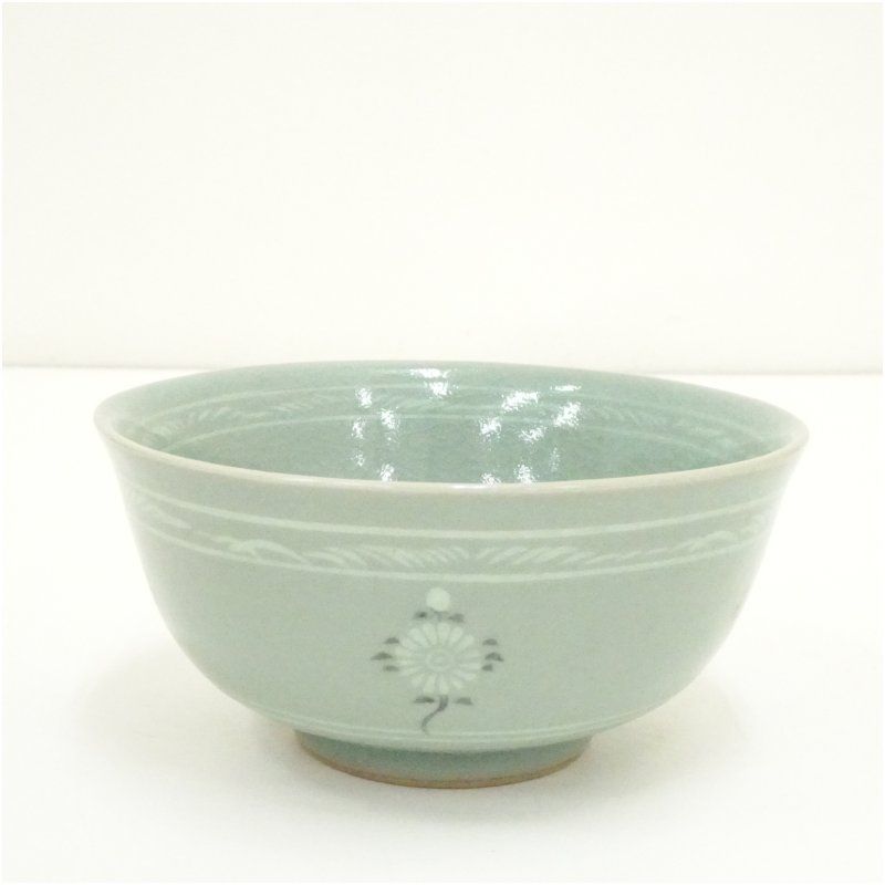 高麗焼 李方子(楽善斎)造 青磁茶碗(共箱)茶道 抹茶 おしゃれ 高麗焼 李方子(楽善斎)造 青磁茶碗(共箱)茶道 抹茶 おしゃれ