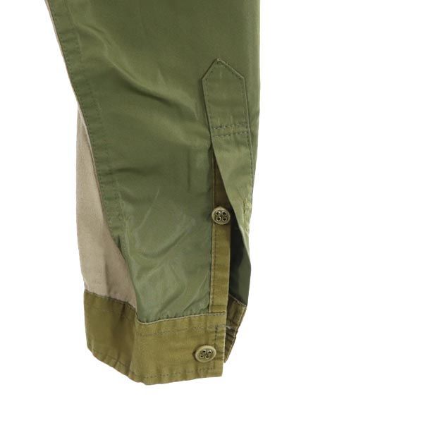 ホワイトマウンテニアリング 長袖 コットンシャツ カーキ サイズ0 ホワイトマウンテニアリング 日本製 パッチワーク 長袖 シャツ 1