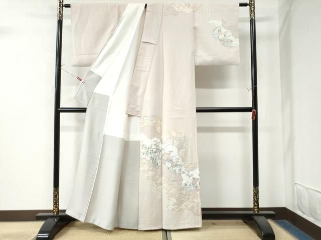 平和屋着物●訪問着 7マルキ 間道 正絹 CAAW8262yc