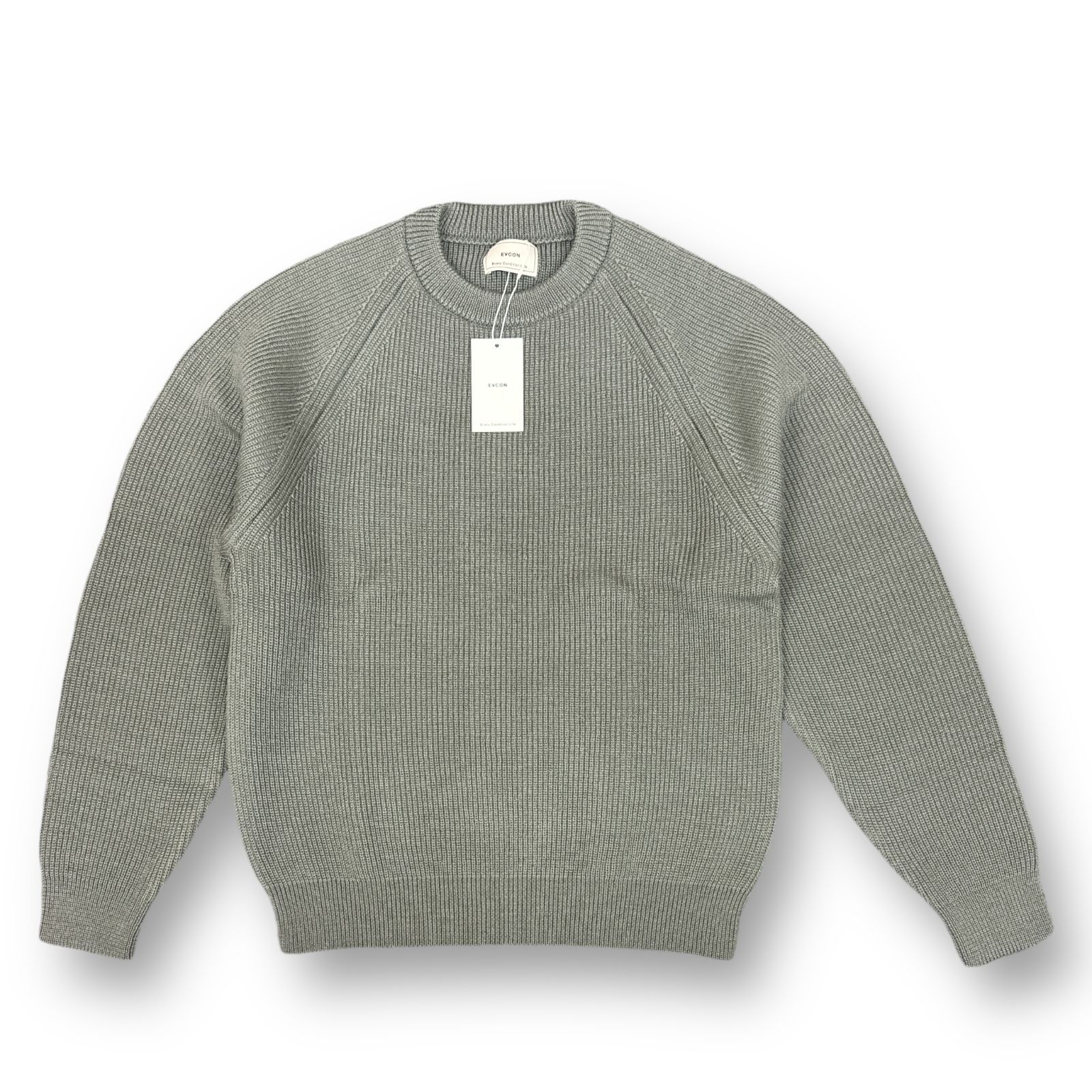 新品 定価28600円 EVCON WOOL LOW GAGE CREW NECK ウール クルーネック 