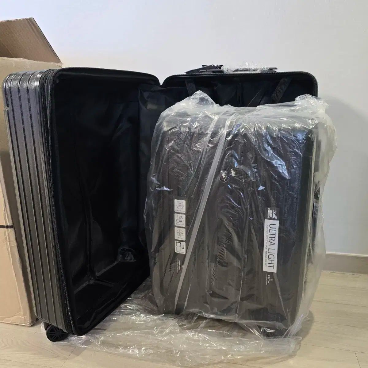 ポンティアック テス メタル キャリーケース スーツケース 2 ベルセット 20 インチ 24 インチ