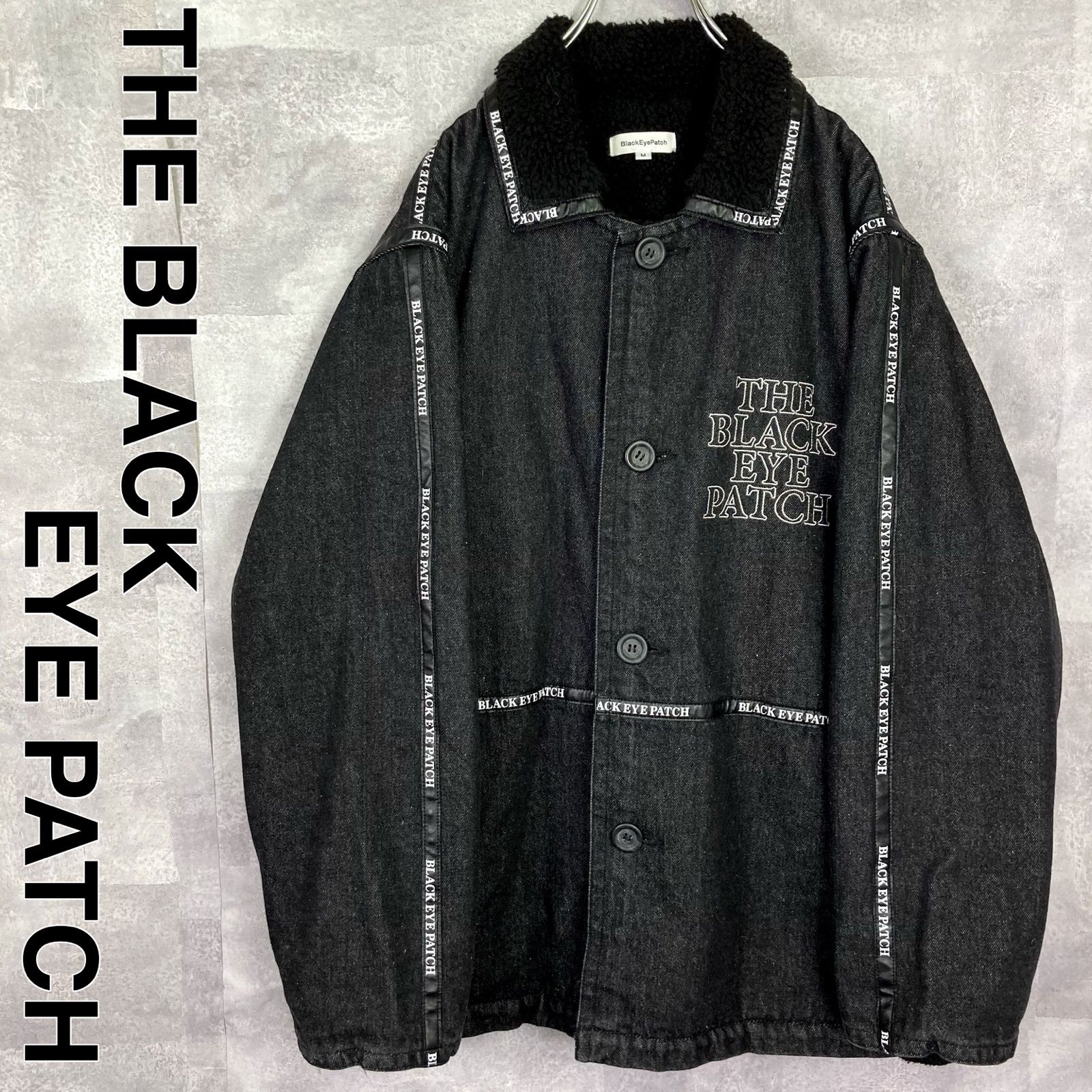 状態良好☆ブラックアイパッチ ロゴテープデニムランチコート Mサイズ  