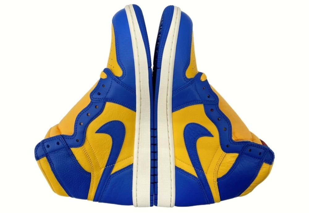 ナイキ NIKE 22年製 WMNS AIR JORDAN 1 HIGH OG REVERSE LANEY エア ジョーダン レトロ ハイ リバース レイニー 青 黄 FD2596-700 メンズ靴 スニーカー イエロー 27.5cm 104-shoes265