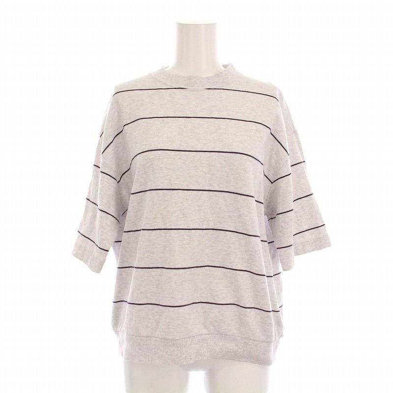 フィーニー PHEENY Heavy weight border slit sleeve ボーダー 半袖Tシャツ PS23-CS06 ブルー×グレー PHEENY(フィーニー) Heavy weight border slit sleeveボーダー