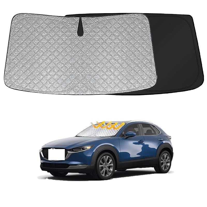マツダ との互換性あり CX-30 DM系 フロントサンシェード フロントガラスサンシェード 遮光性良好 車種専用 UVカット 日焼け防止 断熱 カスタマイズパーツ インテリア 内装パーツ 取り付け簡単 収納袋付き 2019年10月～現在 1
