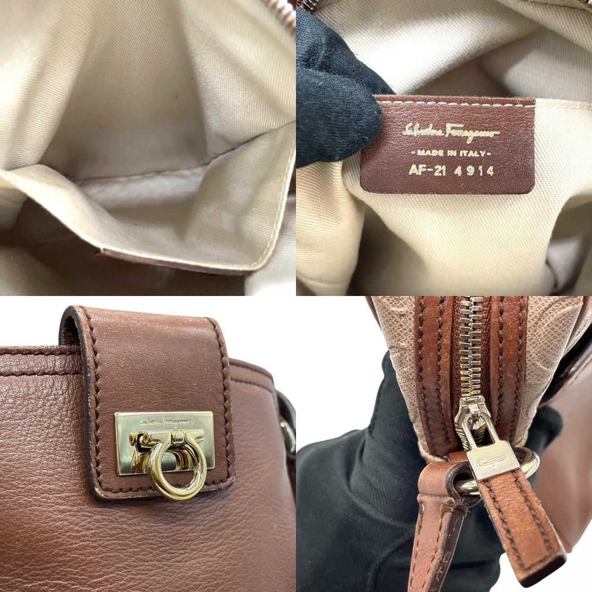 美品 Salvatore Ferragamo フェラガモ ガンチーニ ショルダー