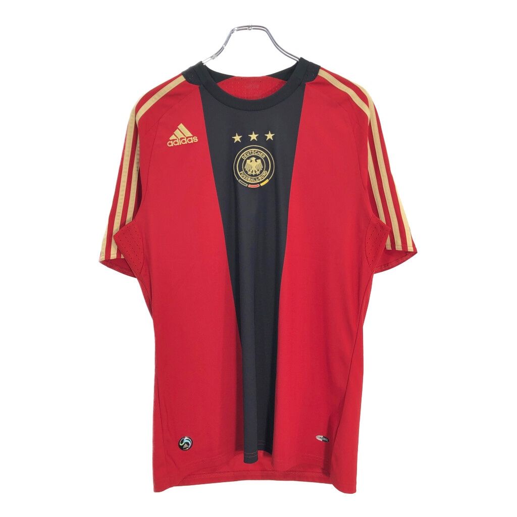 00年代 adidas アディダス サッカー ドイツ代表 ユニフォーム ゲームシャツ プロチーム レッド メンズ M相当 古着 U1732