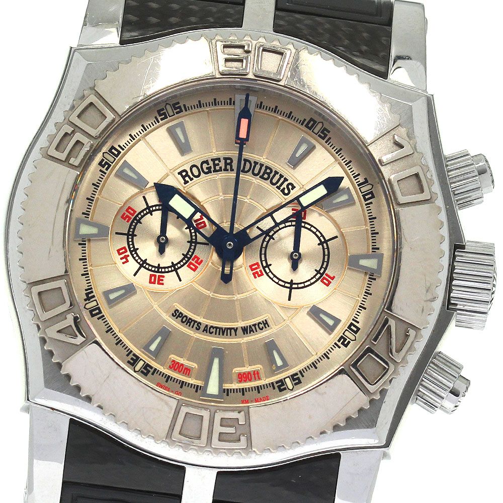 訳ありロジェ・デュブイ ROGER DUBUIS SE46.56.9/12.53 イージーダイバー K18WGベゼル クロノグラフ 手巻き メンズ_719769