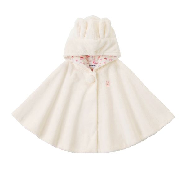 ミキハウス正規販売店|ミキハウス ベビー mikihouse くまちゃん*うさちゃんのマイクロファーマント フリー フリー 70-90cm 白×黄 74 クマ