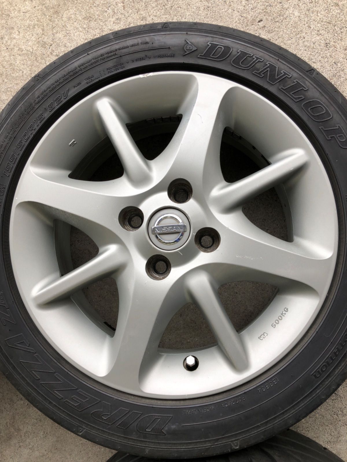 日産 マーチ K12 12SR 前期 純正アルミホイール 195/50R15 DIREZZA ZⅢ