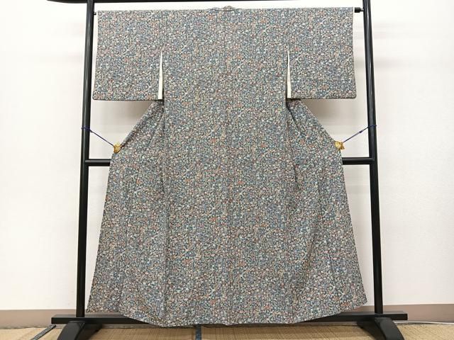 平和屋着物▽上質な小紋　単衣　宝尽くし花文　正絹　逸品　BAAS8057yc 平和屋着物▽上質な小紋 単衣 宝尽くし花文 正絹 逸品 BAAS8057yc