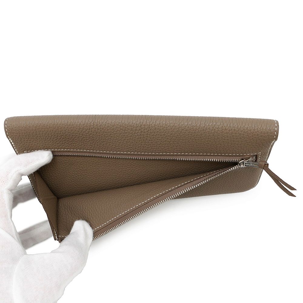 エルメス 長財布 ドゴンロング エトゥープ/シルバー金具 トゴ X