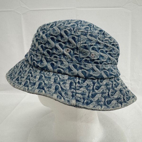 Supreme シュプリーム 21 AW Monogram Denim Crusher Hat モノグラム デニムクラッシャーハット バケットハット ブルー M