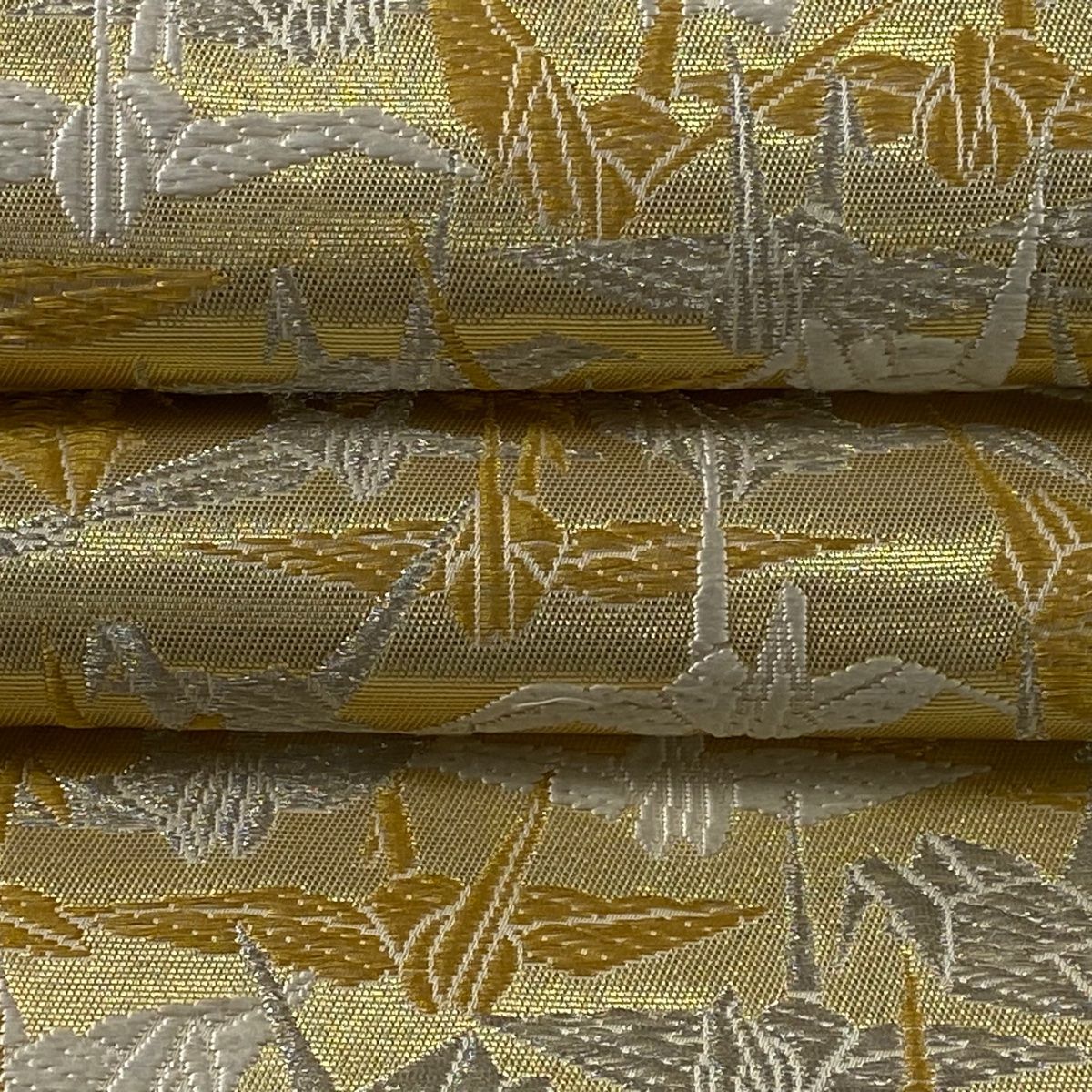 袋帯 美品 逸品 山口美術織物 落款 白寿弍千羽鶴 唐織 金銀糸