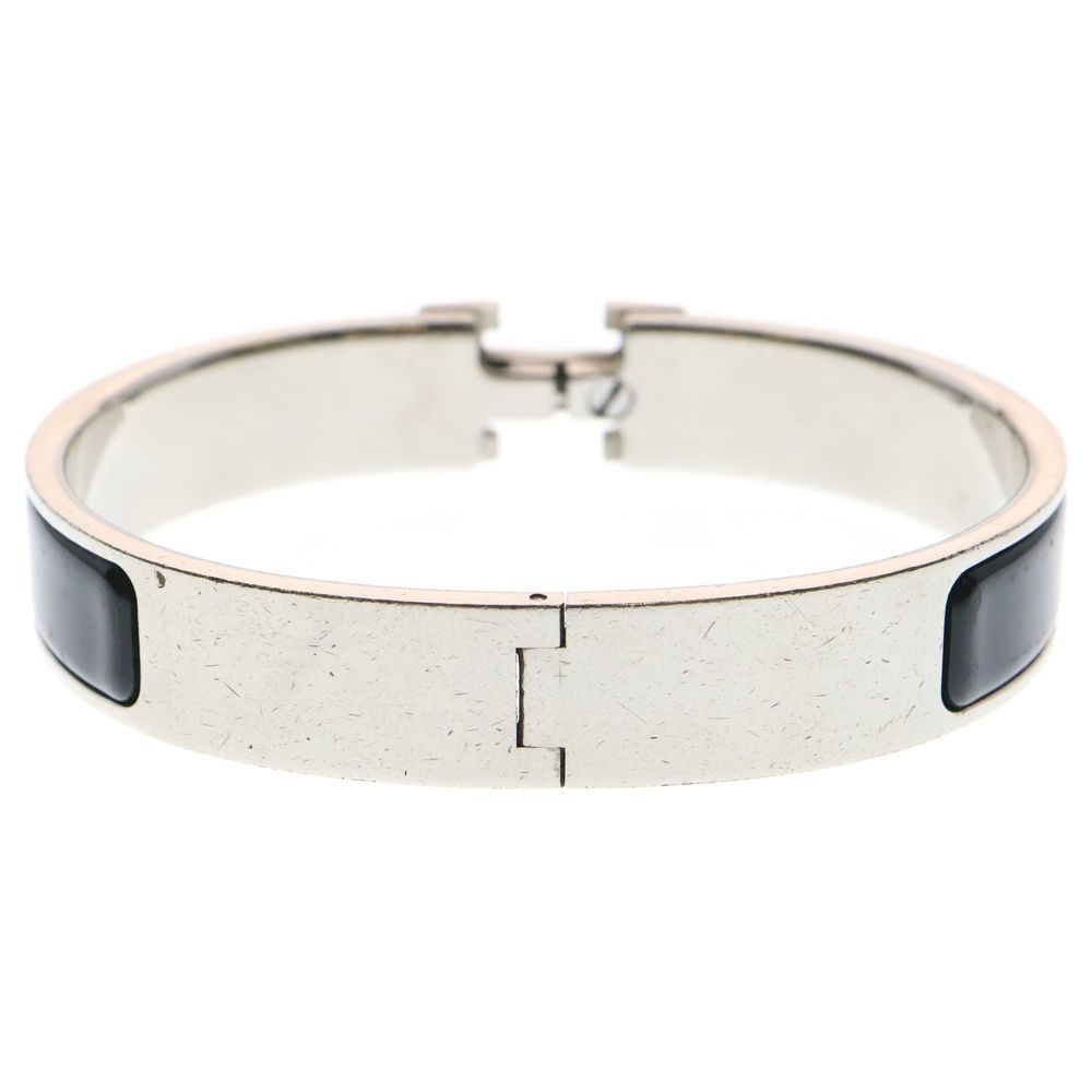 HERMES GM Ｈバングル  シルバー金具 エルメス Hermes ブレスレット バングル シルバー金具 グレー