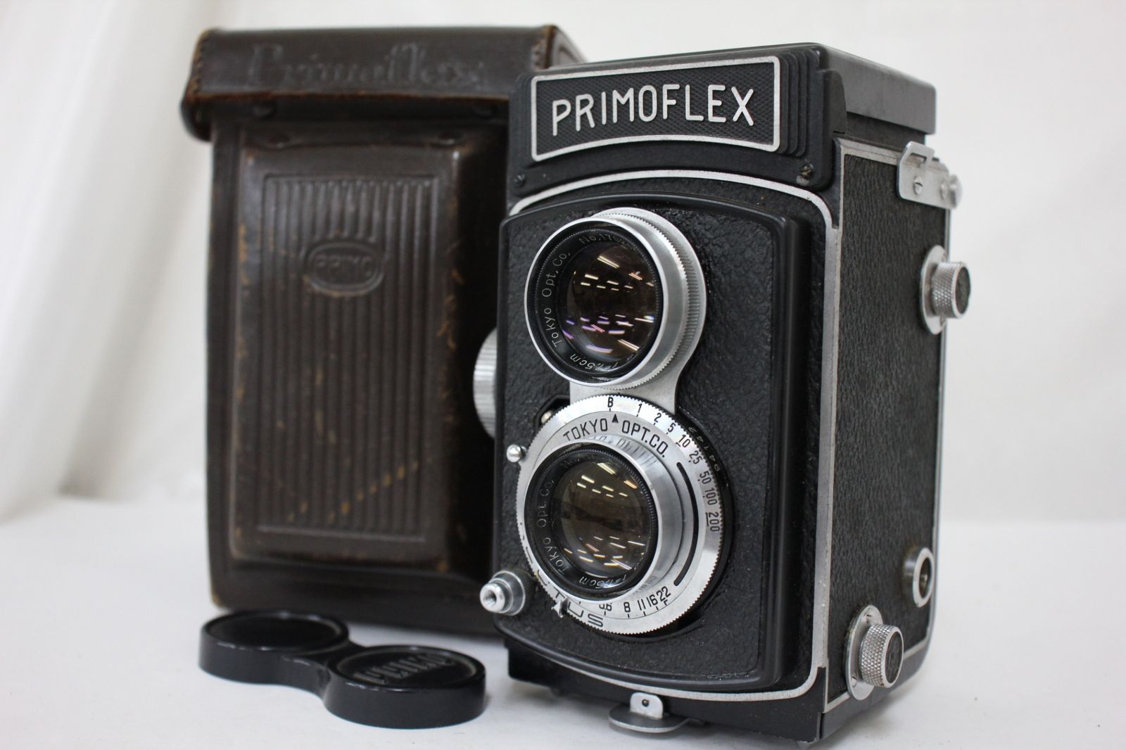 訳あり品 PRIMOFLEX Toko 7.5cm F3.5 ケース付き 二眼カメラ e2775