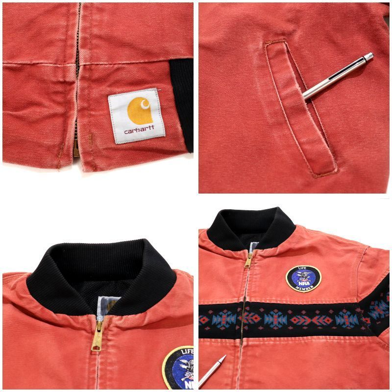 90s vintage Carhartt ネイティブ柄 フルジップ ダック ジャケット