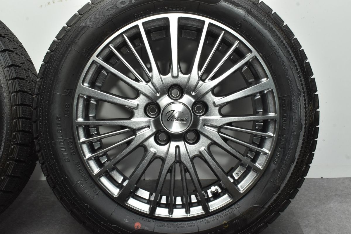 【美品 超バリ溝】ヴェルザンディ 15in 6J +43 PCD100 5穴 ナンカン コルサファ CORSAFA 185/60R15 170系 シエンタ 送料無料 即納可能