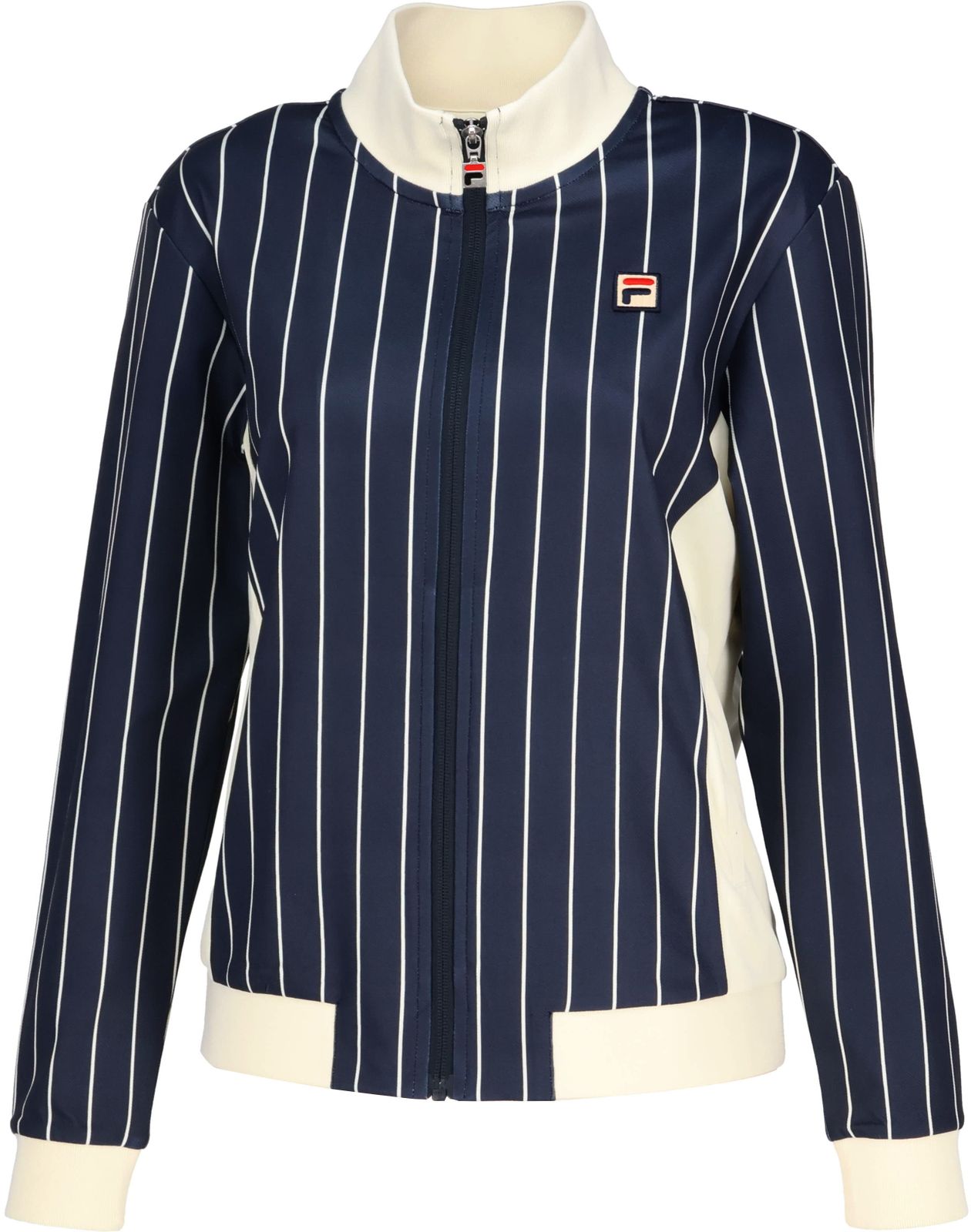 フィラ FILA テニス トラックジャケット レディース ウィメンズ 女性 大人 長袖 アウター 上着 トップス ウェア ロゴ ストライプ 部活動 クラブ サークル スクール 練習 移動 EL0228 20Z ネイビー
