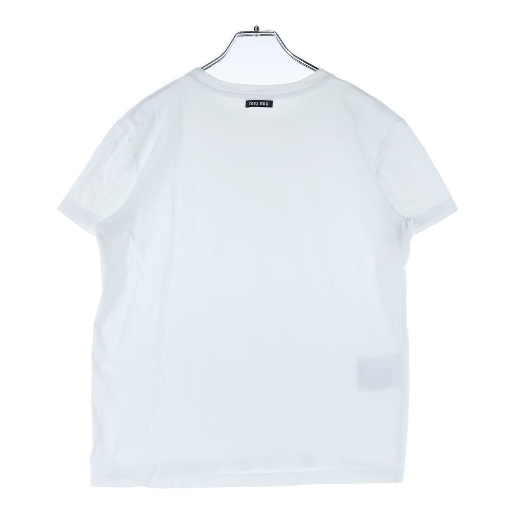 miumiu (ミュウミュウ) ロゴ クルーネック半袖Tシャツ ホワイト
