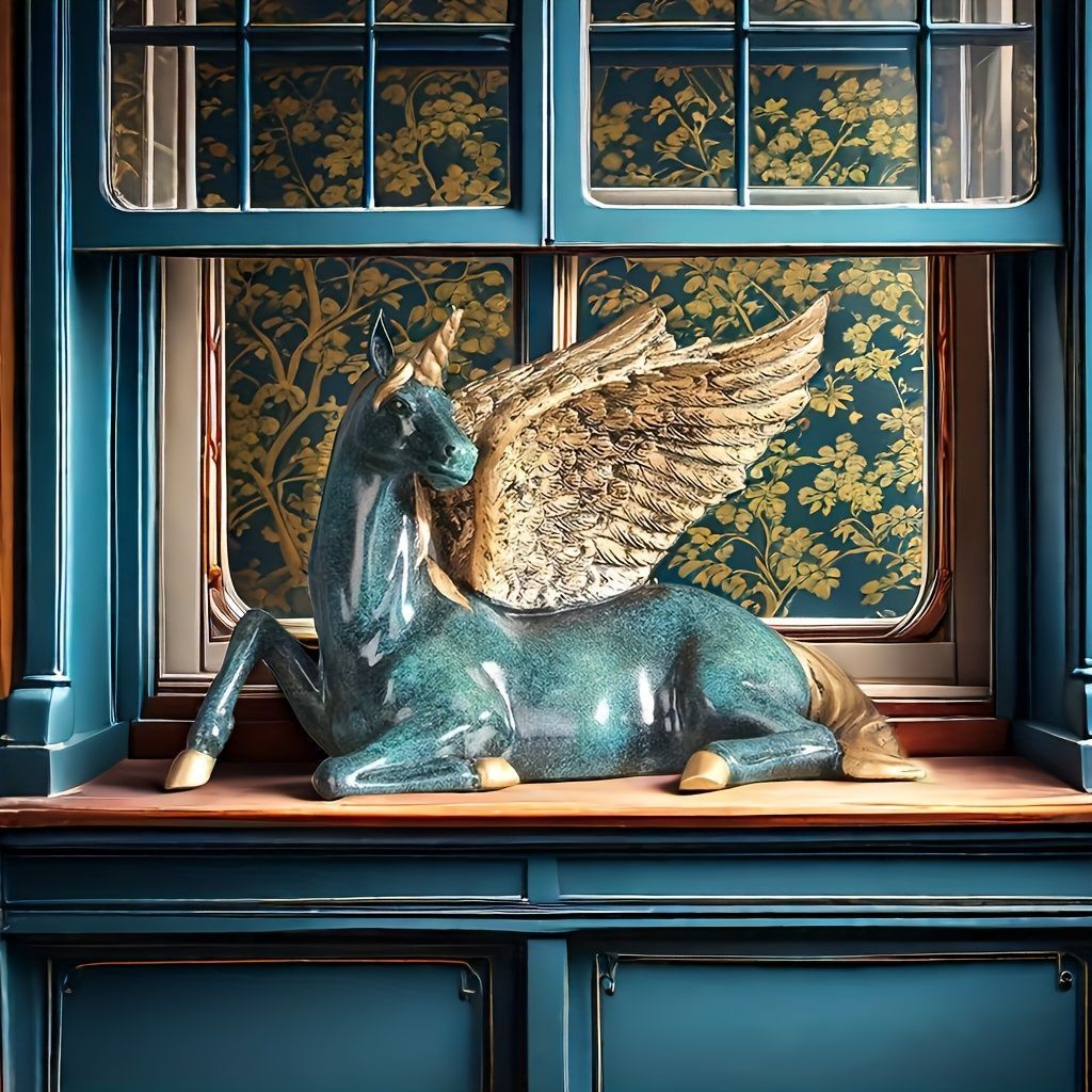 オブジェ 置物 ユニコーン ペガサス インテリア 馬 卓上 彫刻 アート