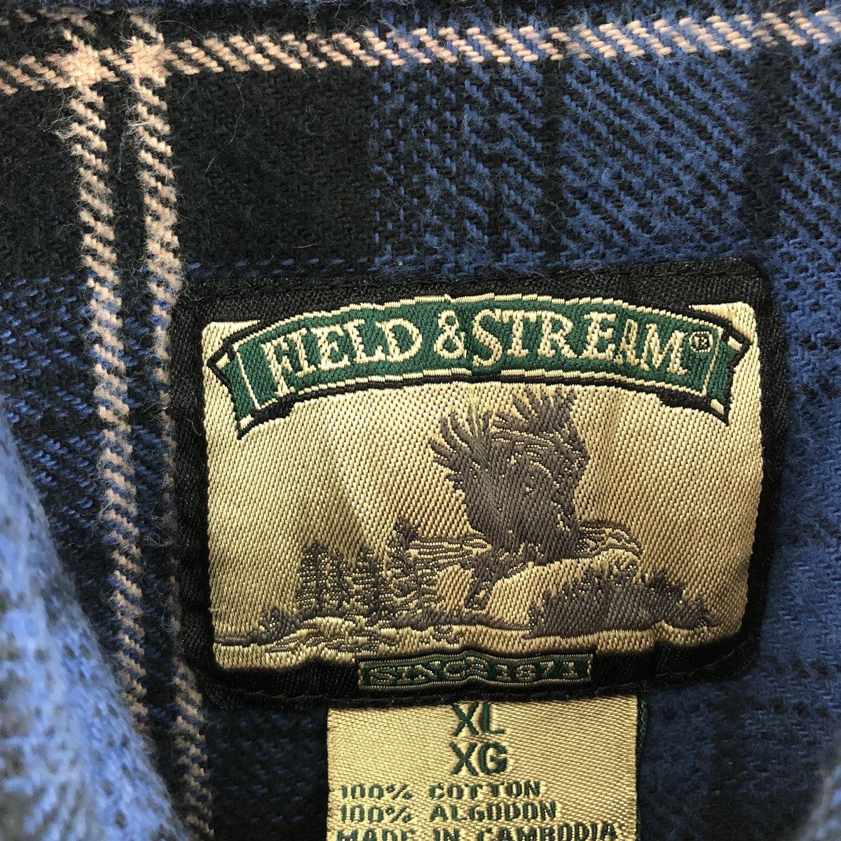 古着 90年代 FIELD&STREAM 長袖 チェック柄 フランネルシャツ メンズXL