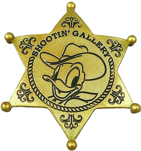 ♪) ドナルドダック 保安官バッジ (ゴールド) ディズニー 東京