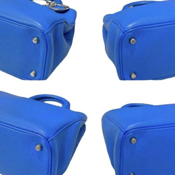 ディオール ディオリッシモ 2way ハンドバッグ 青 シルバー金具
