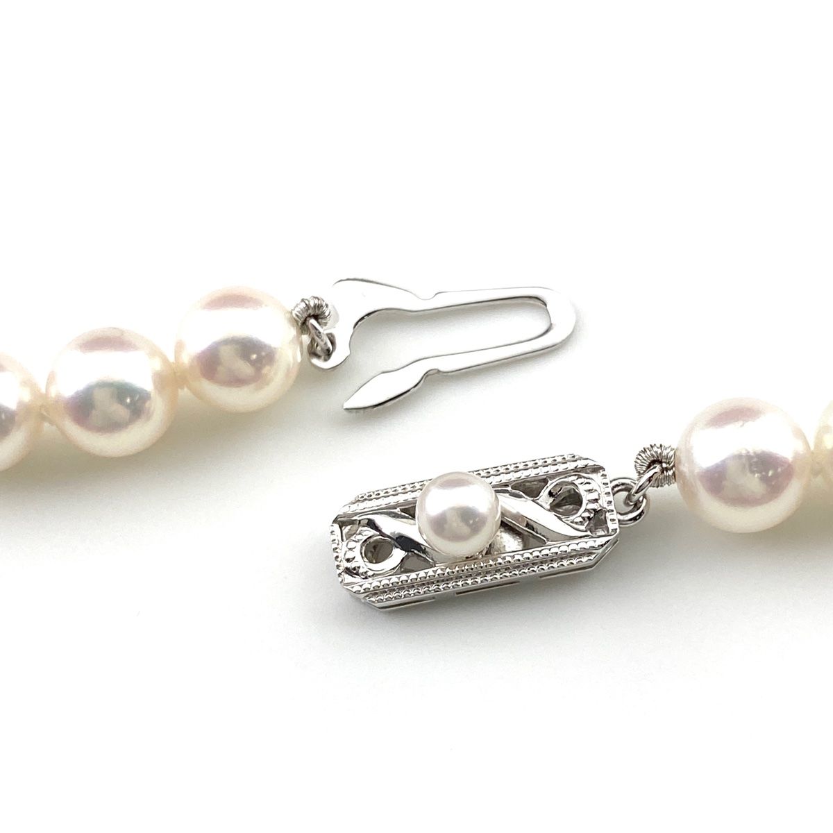 ミキモト MIKIMOTO パール デザインネックレス WG ホワイト