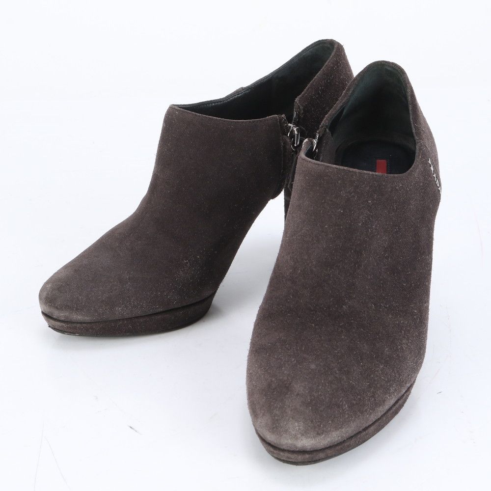 PRADA/プラダ/37.5/ショートブーツ/ブラウン ショートブーツ PRADA プラダ ダークブラウン 25.5cm 大きい