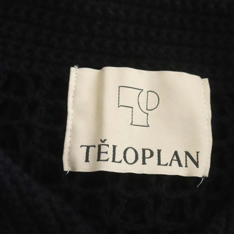 テーロプラン T?LOPLAN Omi Crochet Shirts ニットシャツ 七分袖 F 黒 