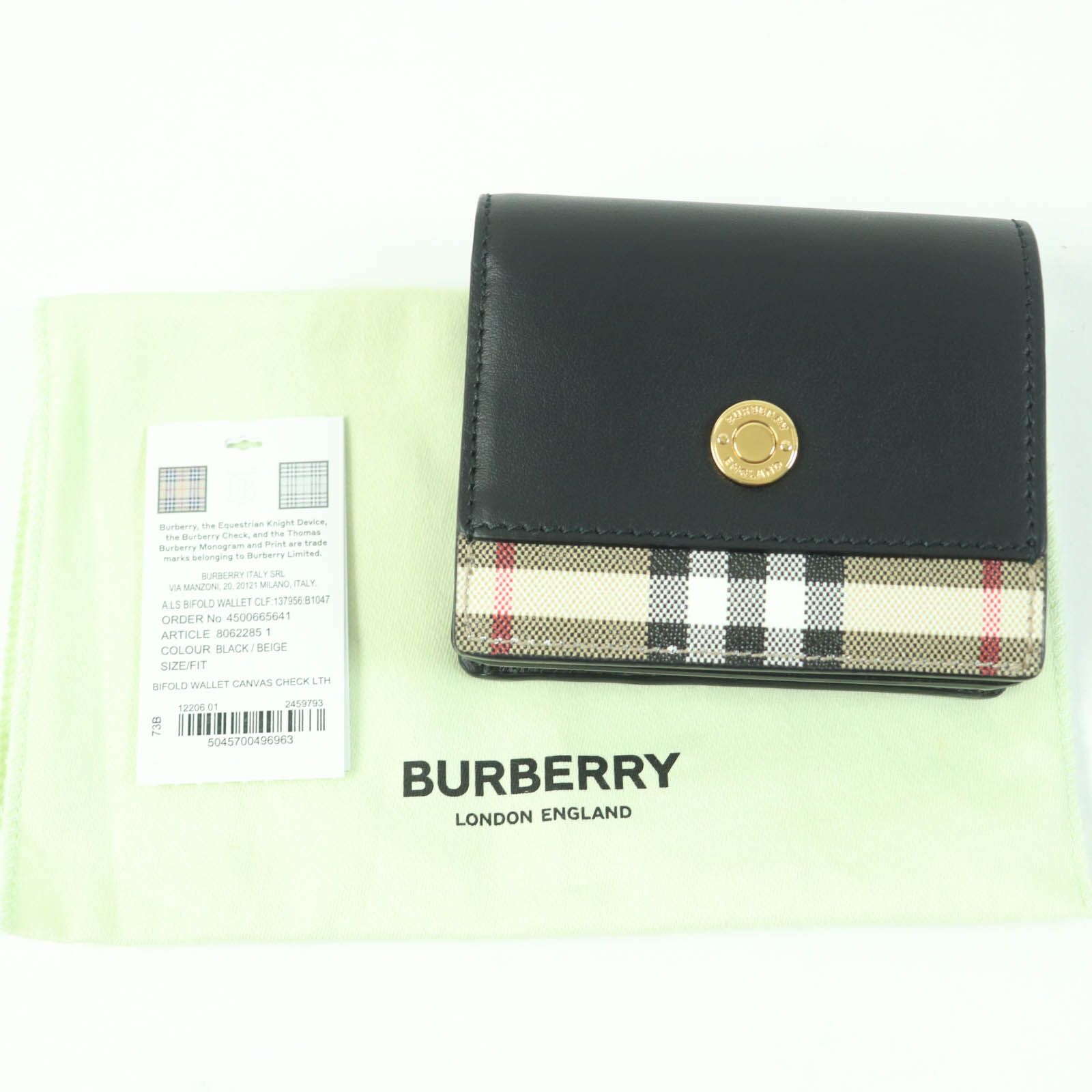 BURBERRY 二つ折り財布 ブラック　ほぼ未使用 バーバリーブラックレーベル BURBERRY BLACK LABEL 二つ折り 財布
