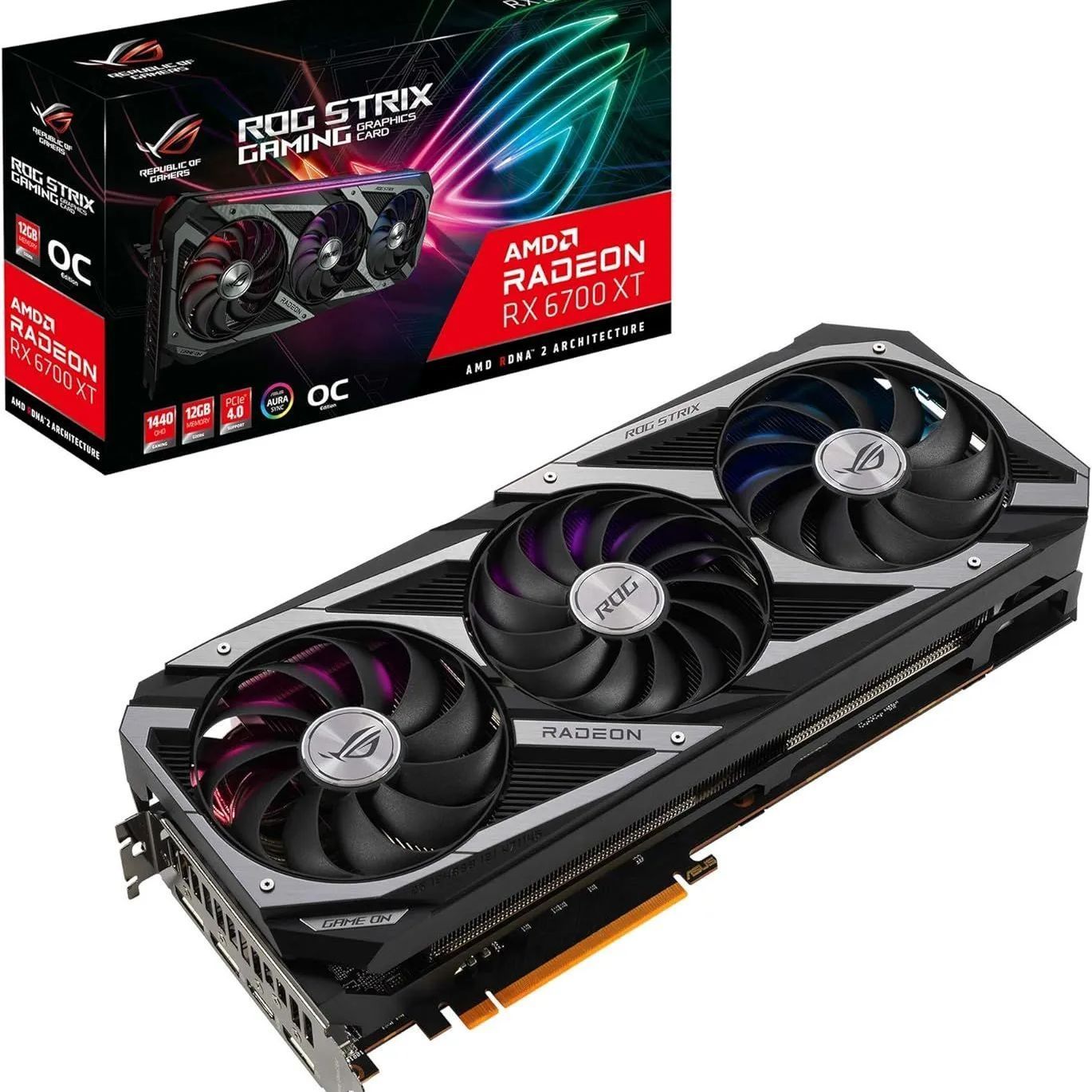 ASUSTek AMD Radeon RX6700XT 搭載 トリプルファンモデル 12GB ROG-STRIX-RX6700XT-O12G-GAMING