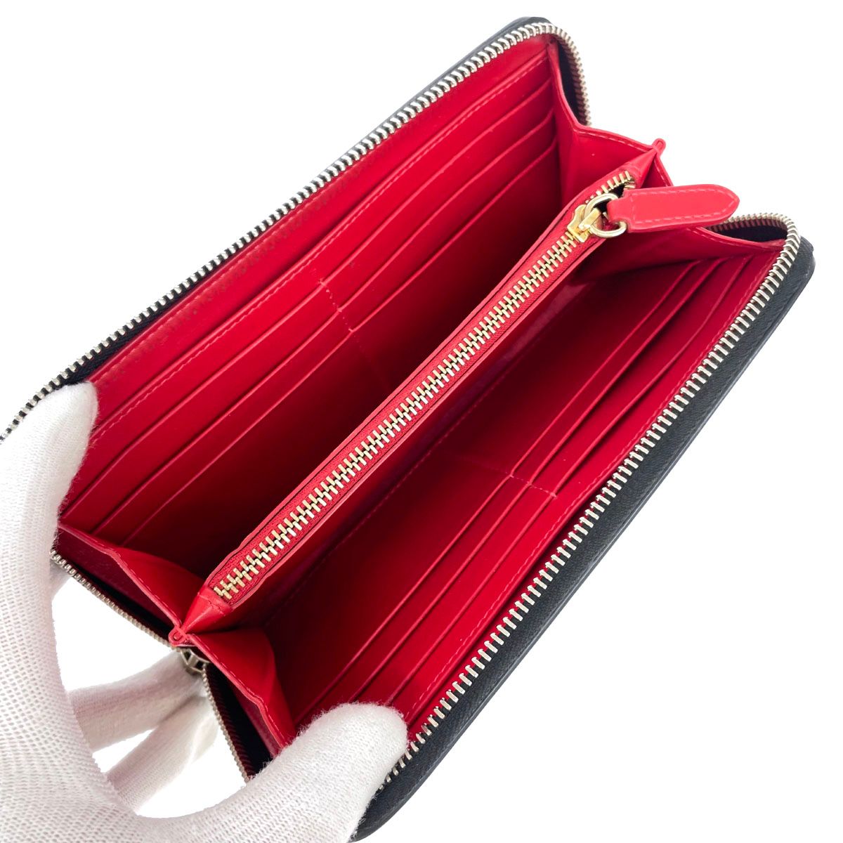 美品　クリスチャンルブタン　ルビタグ　手書きプリント　長財布 Christian Louboutin クリスチャンルブタン ラウンドファスナー