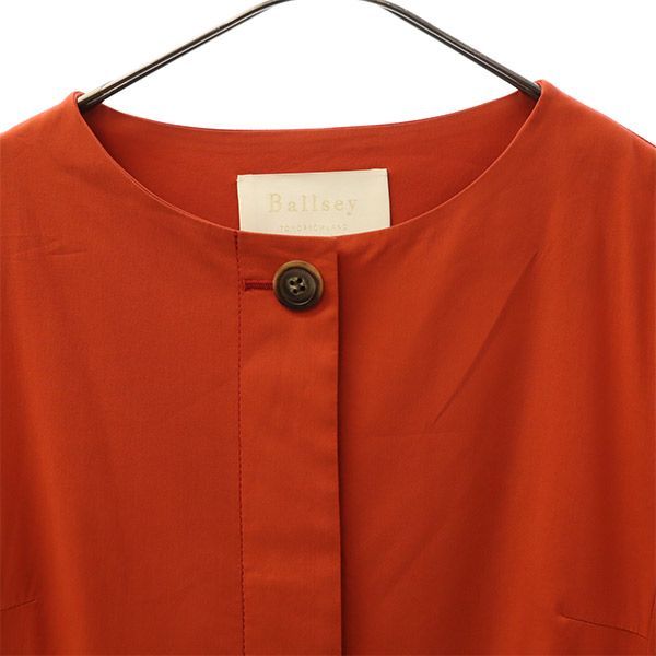 ボールジィトゥモローランド ノーカラー コート 38 レッド Ballsey