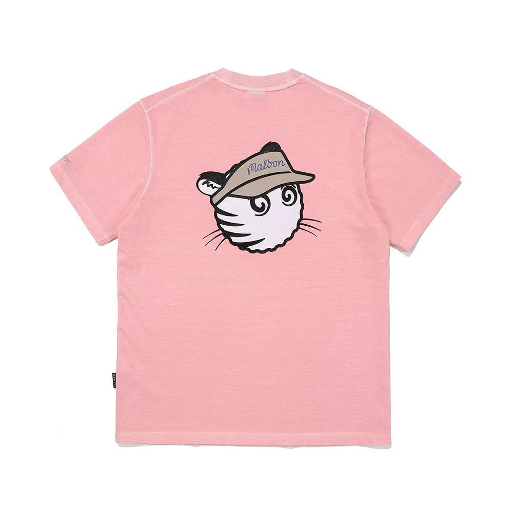 マルボン ゴルフ メンズTシャツ半袖 トップス 夏人気 MALBON 夏 人気 ゴルフウェア 男女兼用 半袖Tシャツ プリント