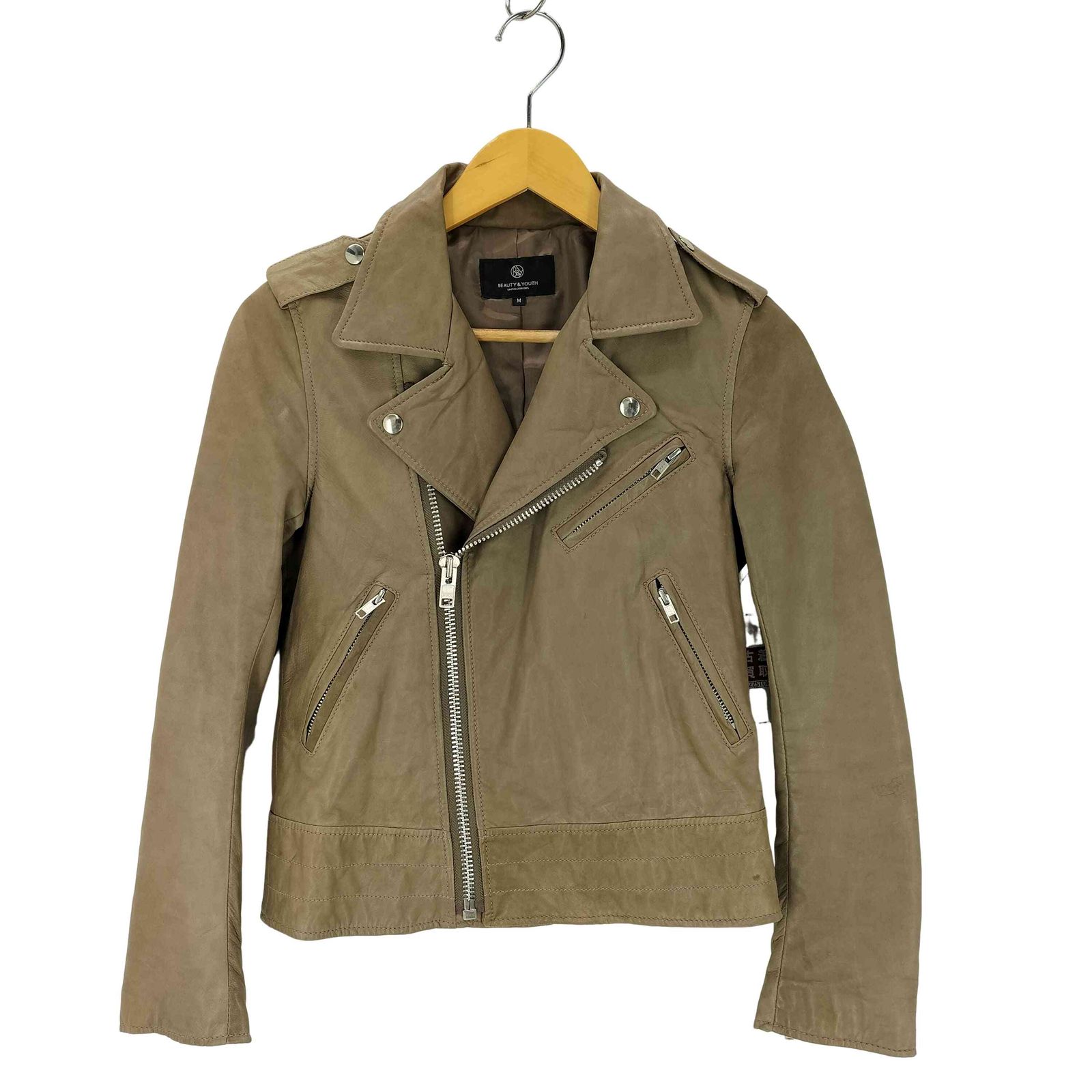 BEAUTY&YOUTH UNITED ARROWS - UNITED ARROWS レディース ラムレザー ダブルライダースジャケット ビューティーアンドユースユナイテッドアローズ BEAUTY ＆ YOUTH
