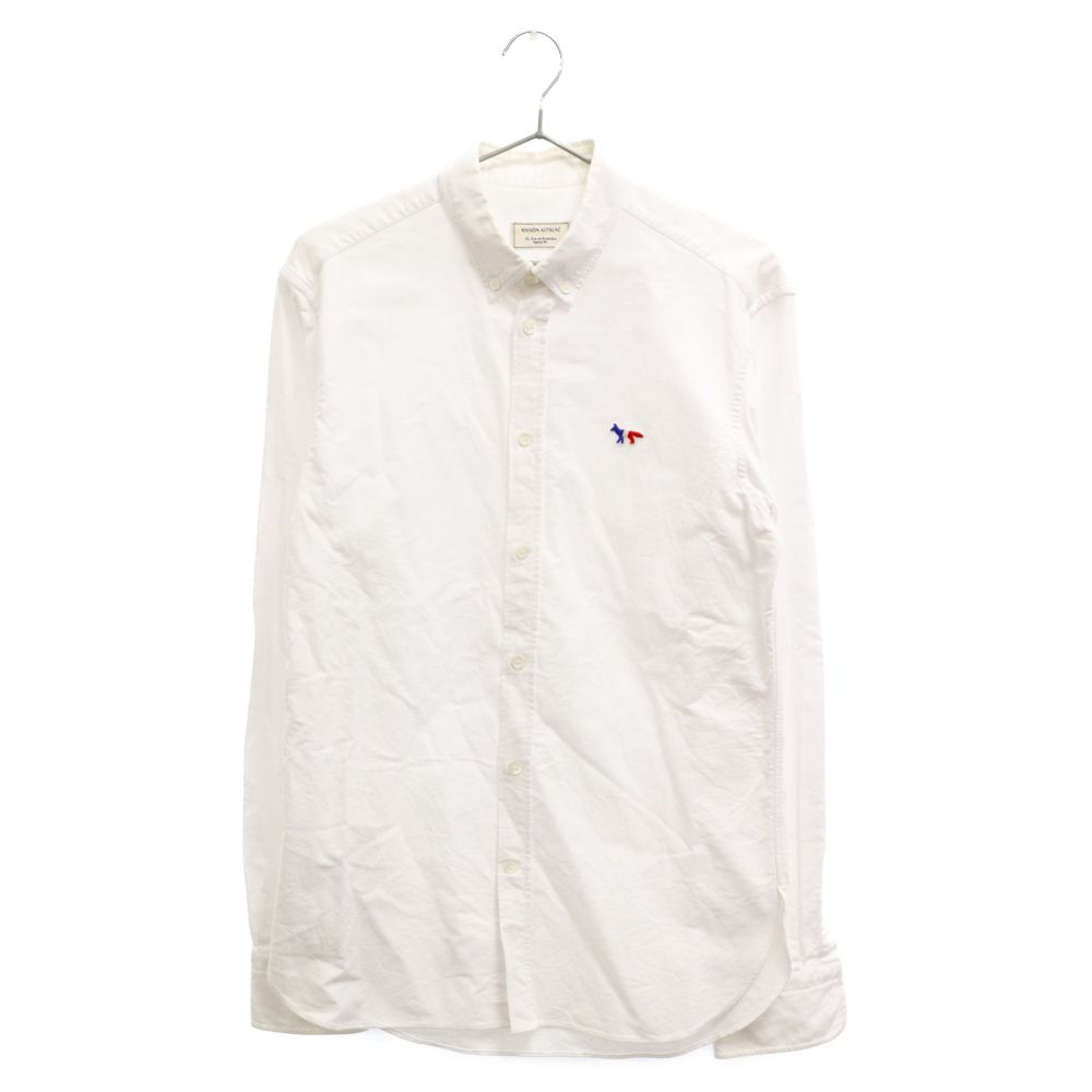 MAISON KITSUNE (メゾンキツネ) 16AW ワンポイント刺繍ボタンダウンシャツ 長袖シャツ ホワイト KMH-2600-A