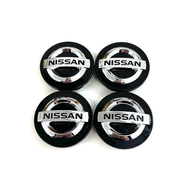 ニッサン ホイール センター キャップ ハブ カバー 54mm バッジ ブラック 4個セット 社外品