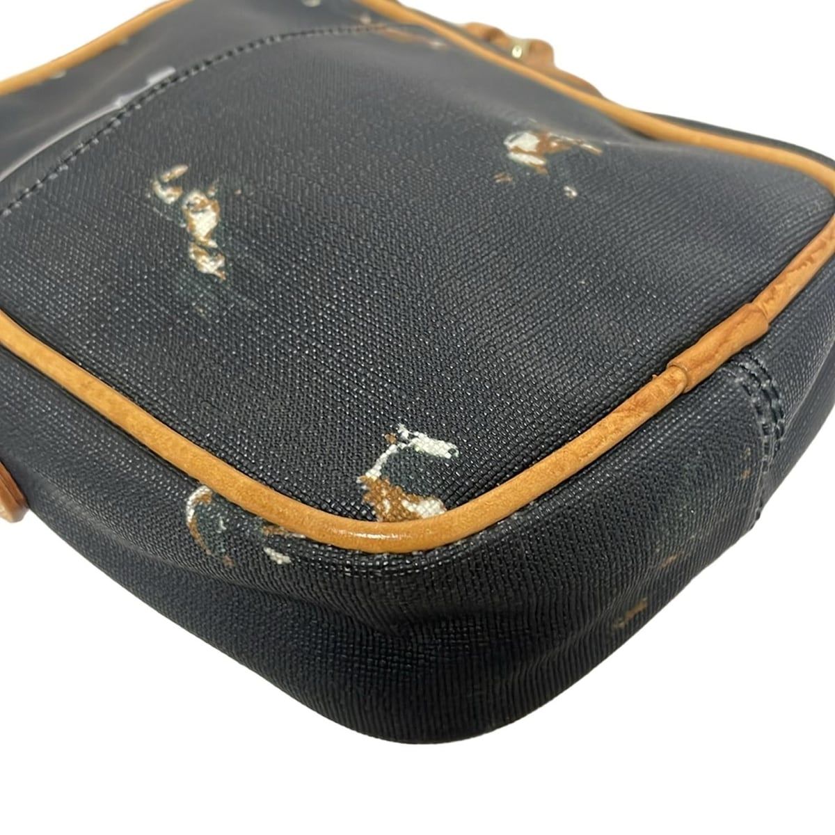 ラシット russet ショルダーバッグ PVC(塩化ビニール)×レザー ボルドー×ブラウン×マルチ 美品 バッグ russet(ラシット) ショルダーバッグ - ベージュ×ダークブラウン×アイボリー ストラップ着脱可 PVC(塩化ビニール)×レザー