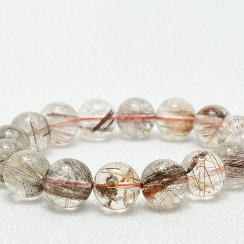 繊細な赤い針と虹が美しい 13mm レッドルチルクォーツブレスレット 艶感 Rer3 情熱 活力 魅力アップ 勇気 積 性 目標達成 お守り 高品質 プレゼント 贈り物 水晶 54ｇ 浄化発送 メンズ レディース ギフト 京海堂 天然石の卸 京の蔵