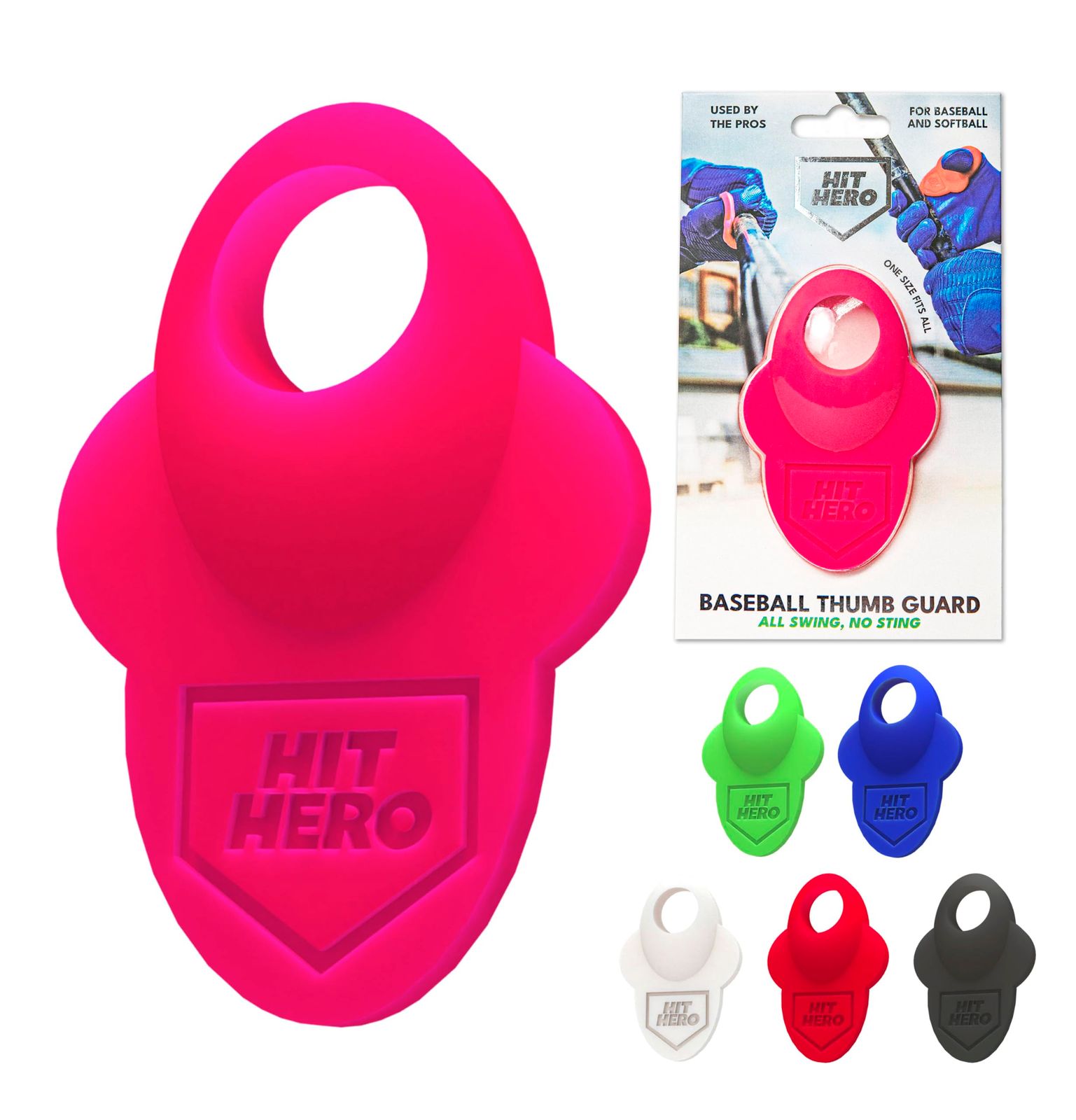 Hit Hero 野球 親指ガード バッティンググリップ フィンガーガード アクセサリー バッティング保護 バット刺しを軽減 打者 (ピンク) 