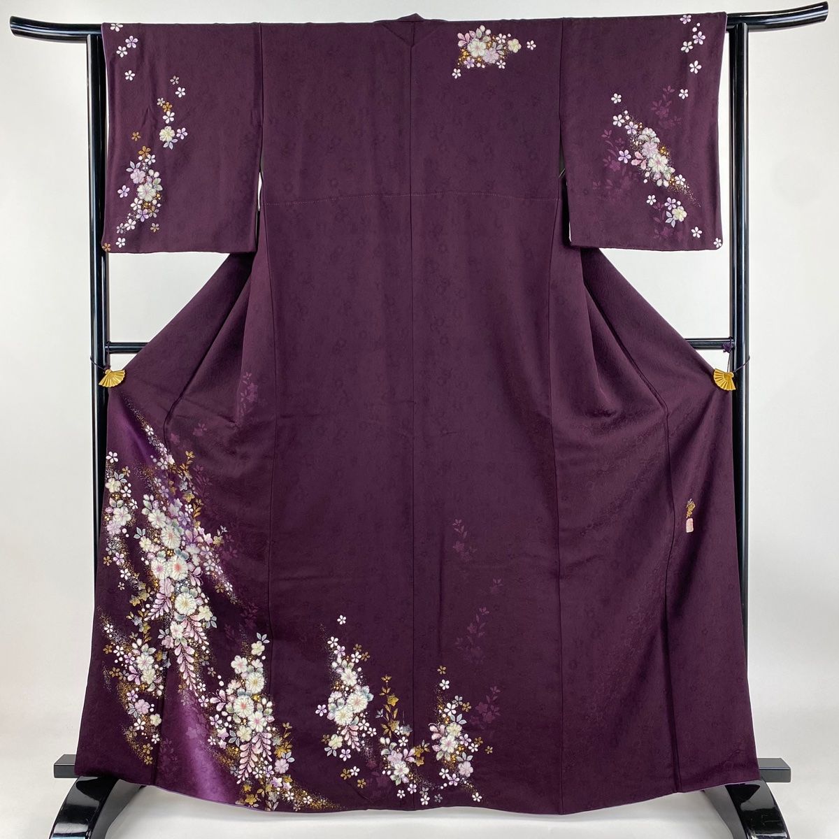 朱白黒絞り豪華元禄柄 絹 身丈約165㎝裄約67㎝ロング袋帯付 超美品 朱白黒絞り豪華元禄柄 絹 身丈約165㎝裄約67㎝ロング袋帯付 超美品