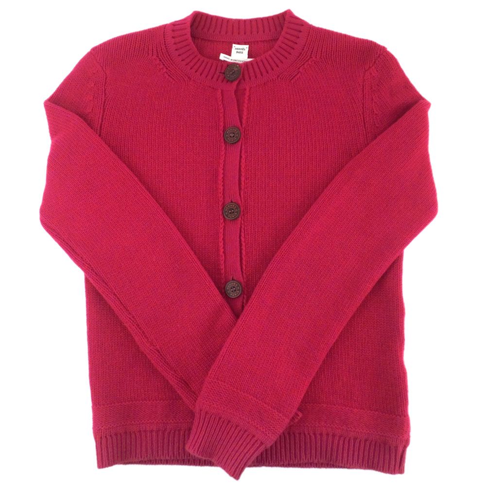 天白】エルメス カーディガン レッド サイズ34 カシミヤ100 天白】エルメス カーディガン レッド サイズ34 カシミヤ100