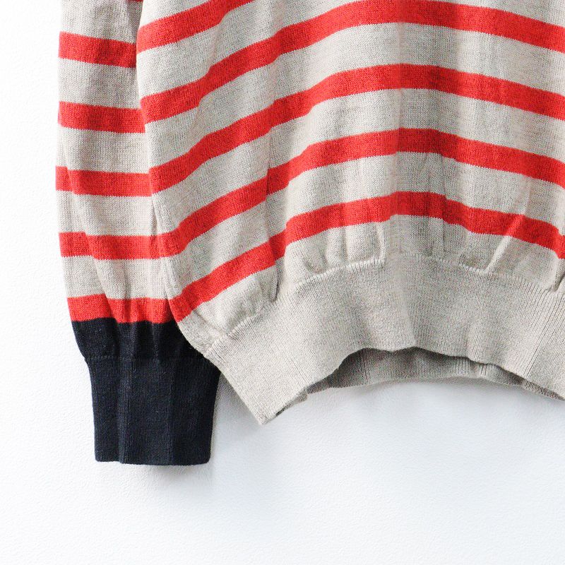 atelier naruse ボーダーニット レッド cotton wool border knit