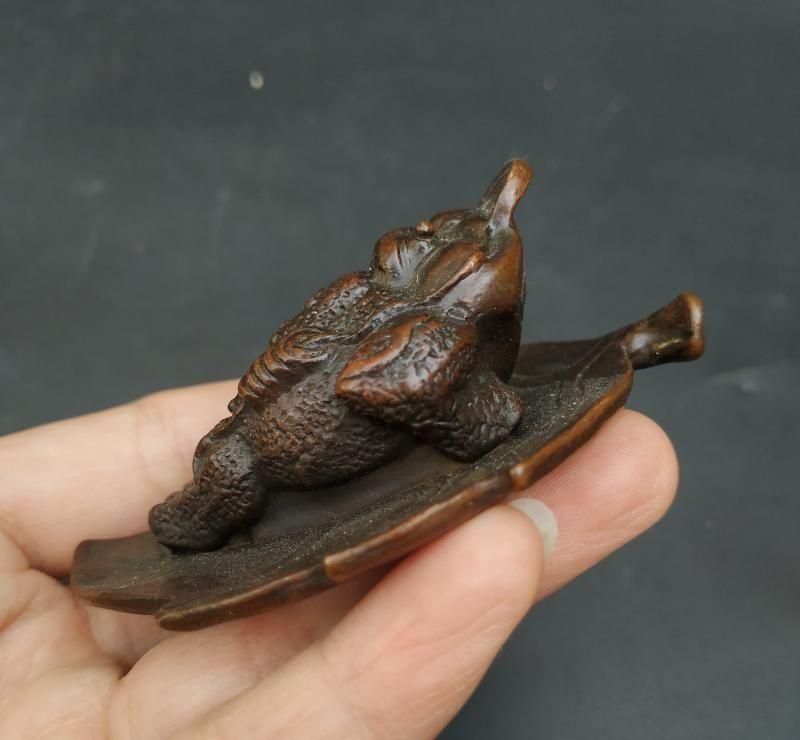 銅 細工 金蟾 禅意茶寵 茶道具 蓋置 装飾品 工芸品 置物 - メルカリ
