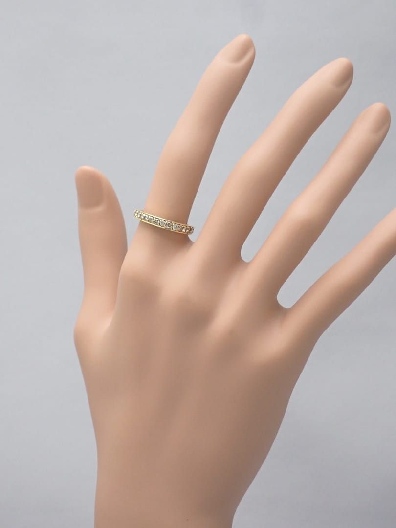 K18 イエローゴールド ハーフエタニティ ダイヤリング 0.50ct 12号  