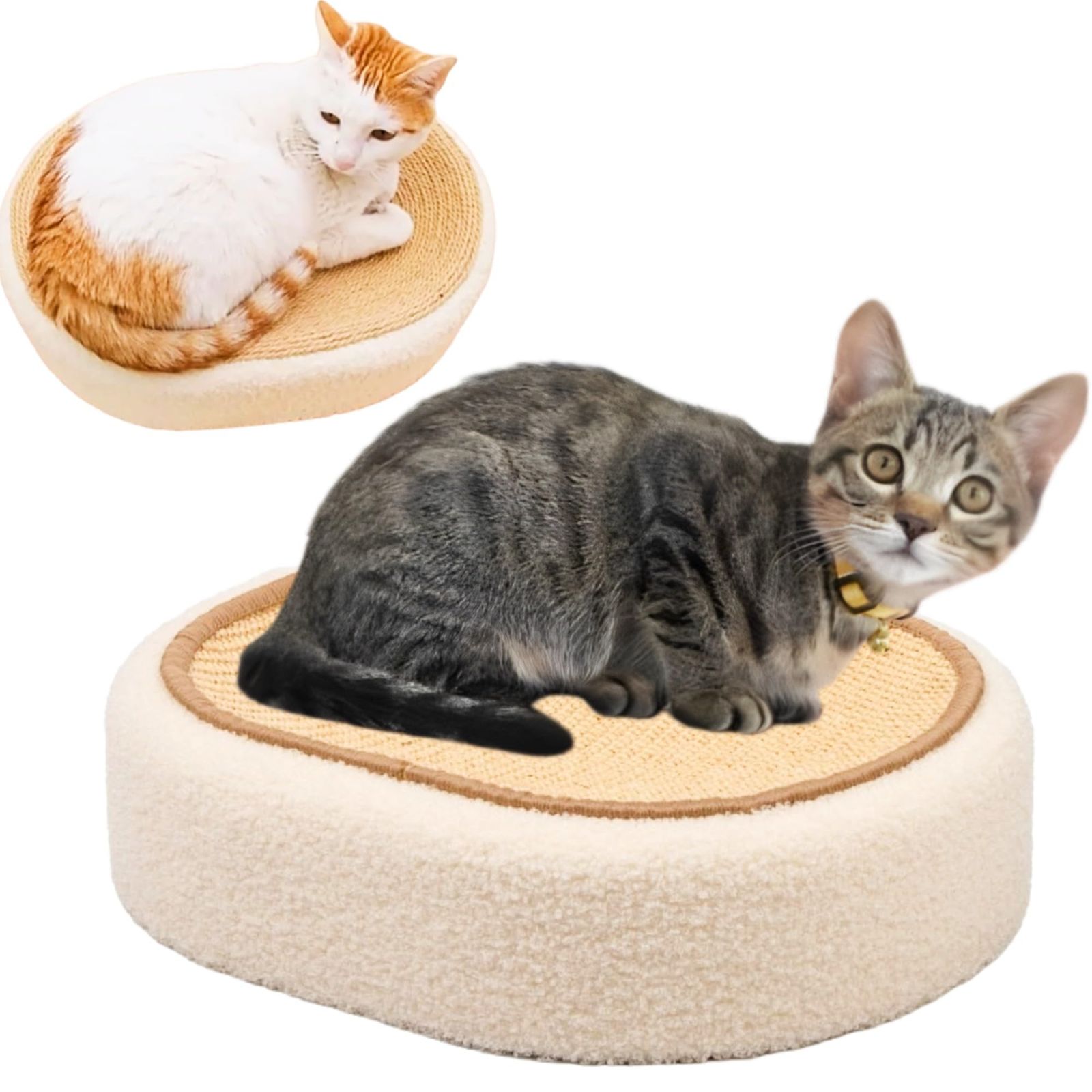メモリアル用品 merrytime 猫 爪研ぎ 猫用ベッド サイザル麻 楕円形 
