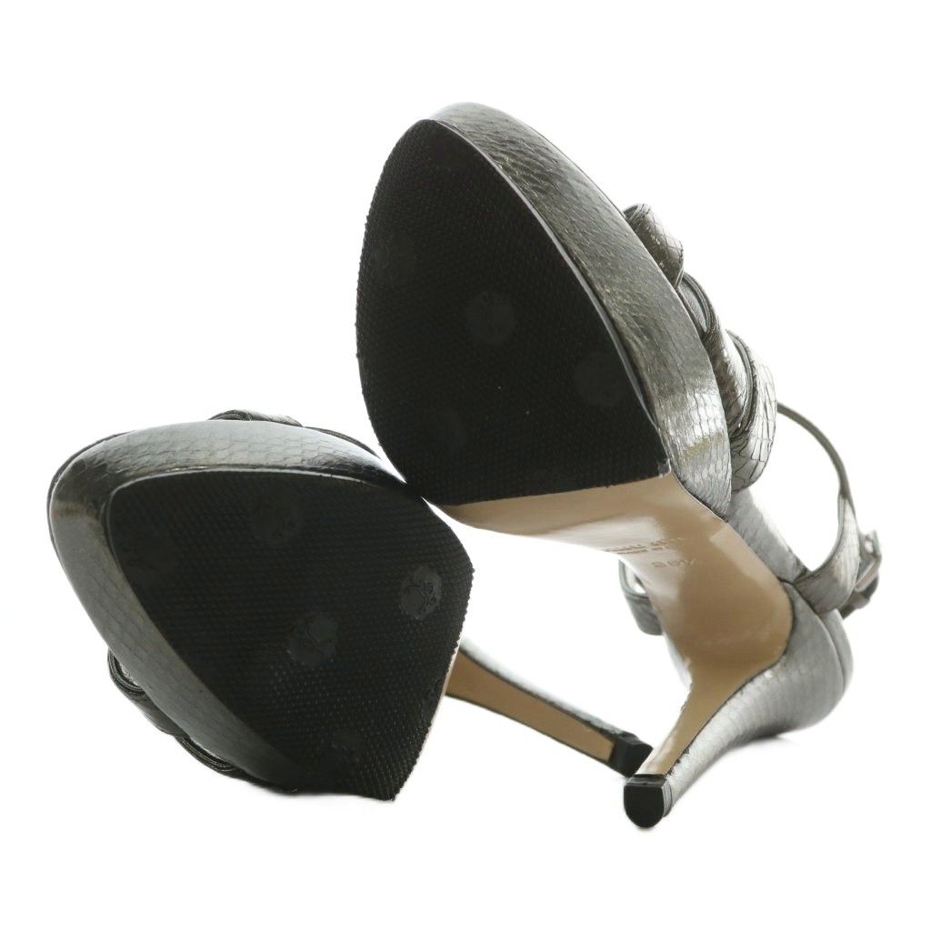 ミュウミュウ miumiu サンダル パイソン レザー オープントゥ